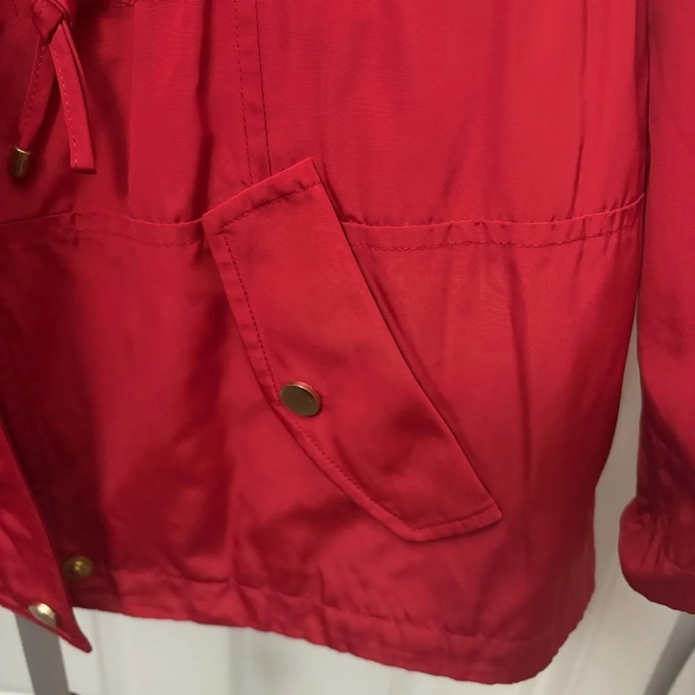 Charter Club Vibrant Red Utility Jacket with Hood - Picture 4 of 14